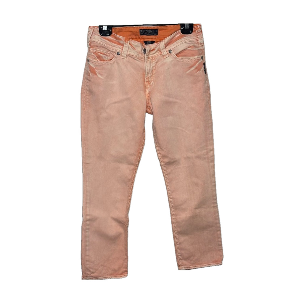 Women's Silver Jeans Co. Jeans, Suki Capri, W29, Peach